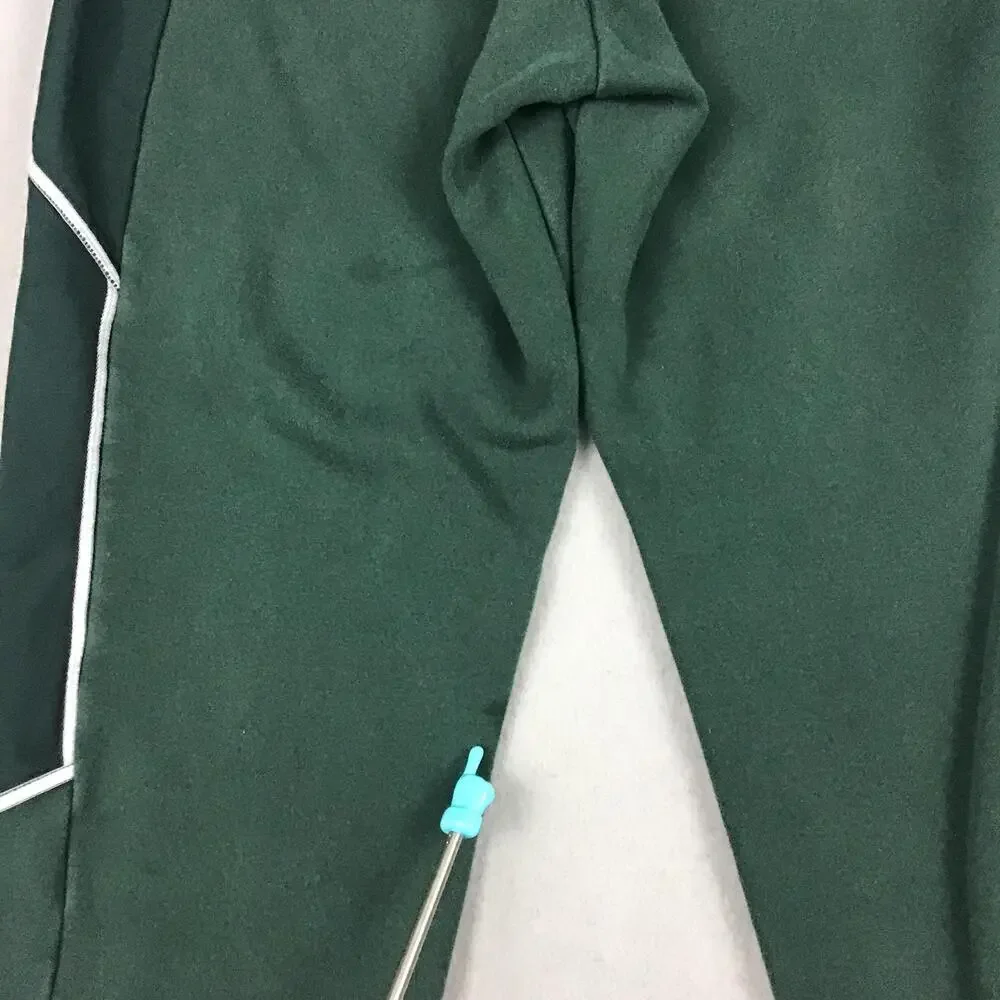 Adidas Pants Men XL Green Track Pants Fleece Lined Side Stripe Slim XL